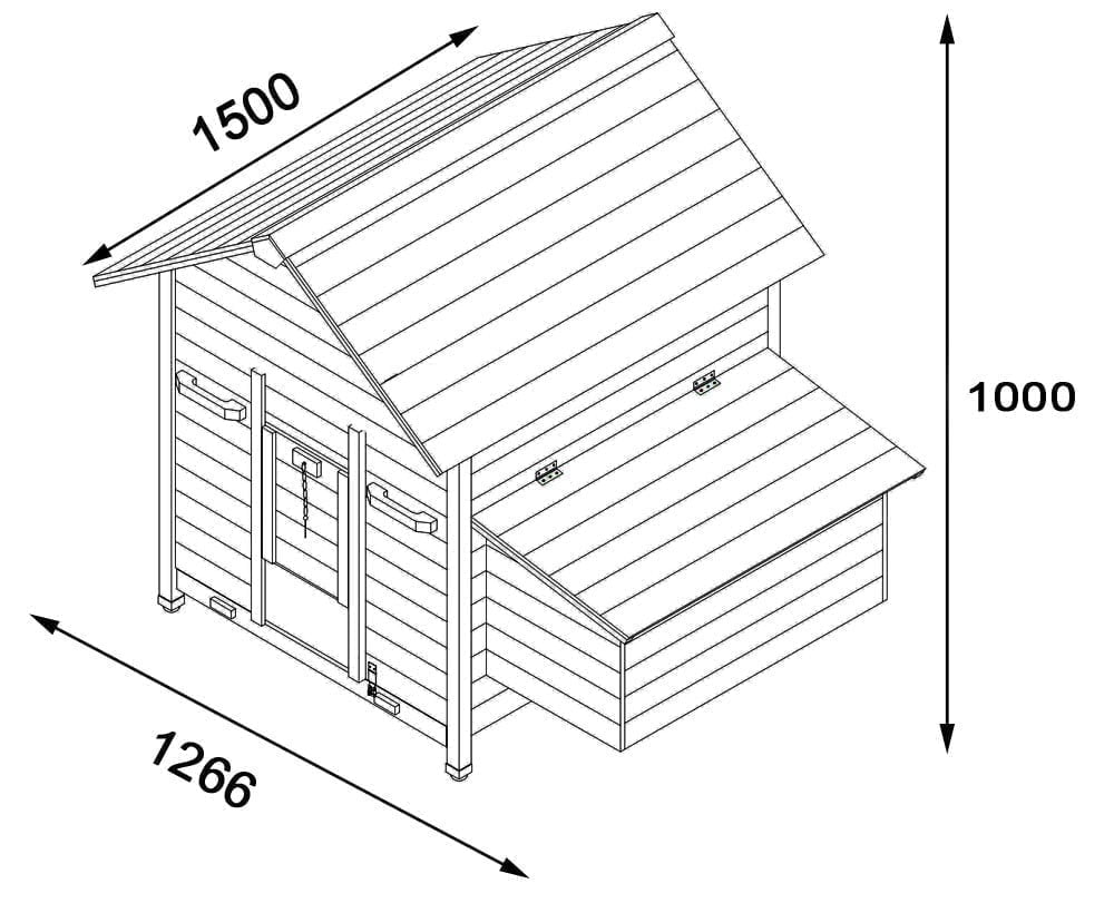 XL Skylight Cottage Chicken with 2 Meter Run Design