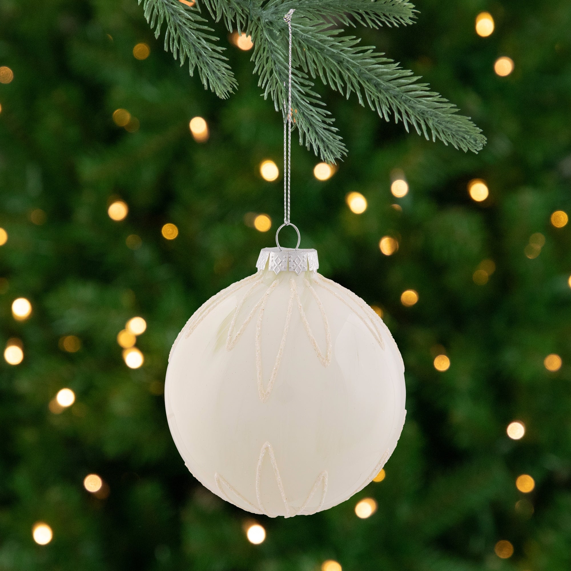 Starburst Glass Ball Christmas Ornament - 4