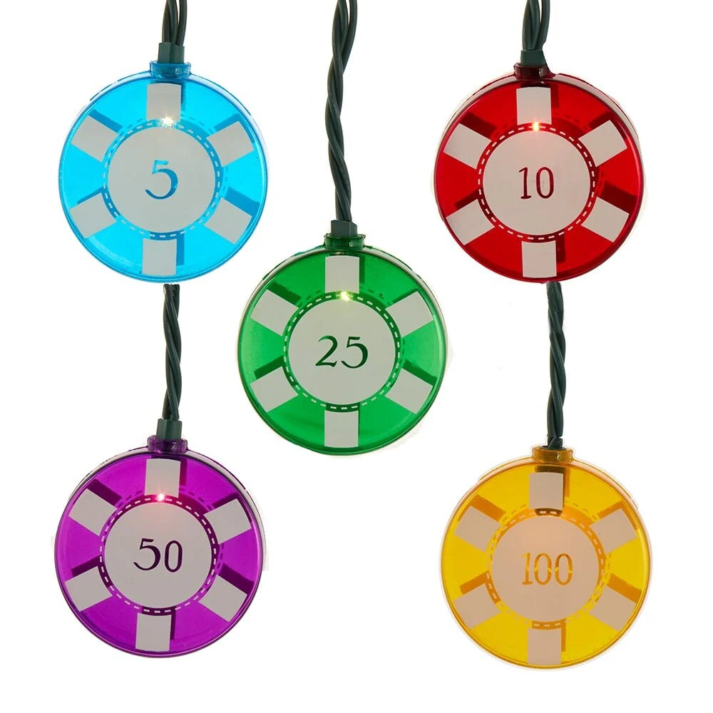 Kurt Adler UL 10-Light Casino Chips Light Set
