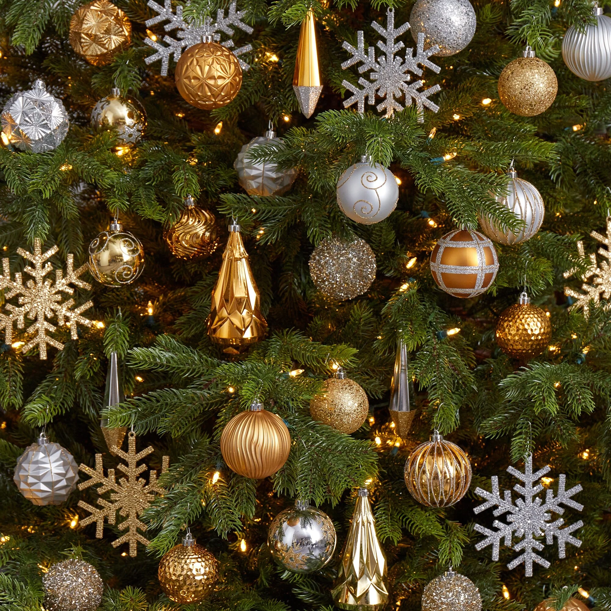 52ct Bronze Shatterproof Assorted Christmas Tree Ornament 6
