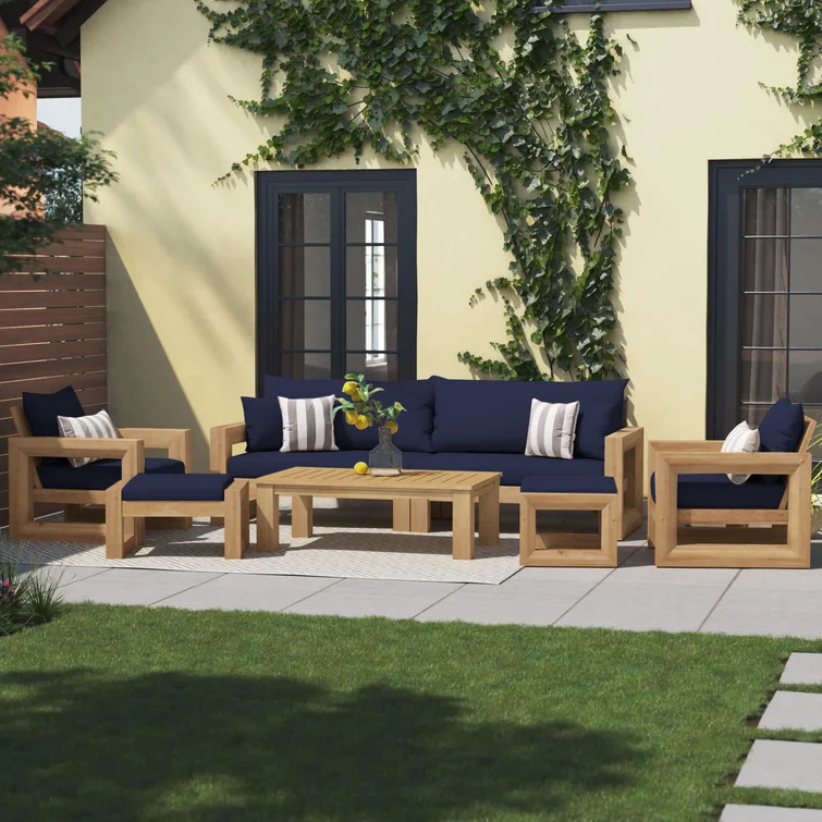 Sehrish 8 Piece Sunbrella Sofa Seating Group with Cushions