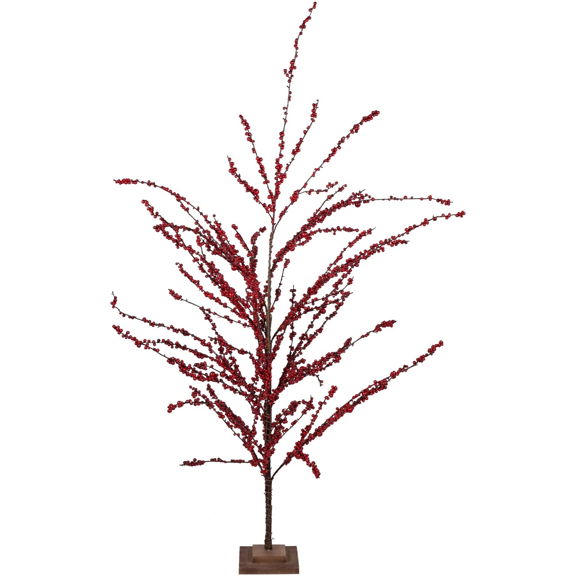 5' Artificial Red Berry Christmas Twig Tree, Unlit - 5 Foot