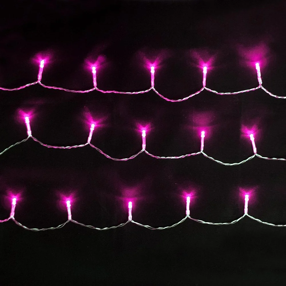 ALEKO 30 LED Battery Operated 10 ft Christmas Holiday Lights Pink