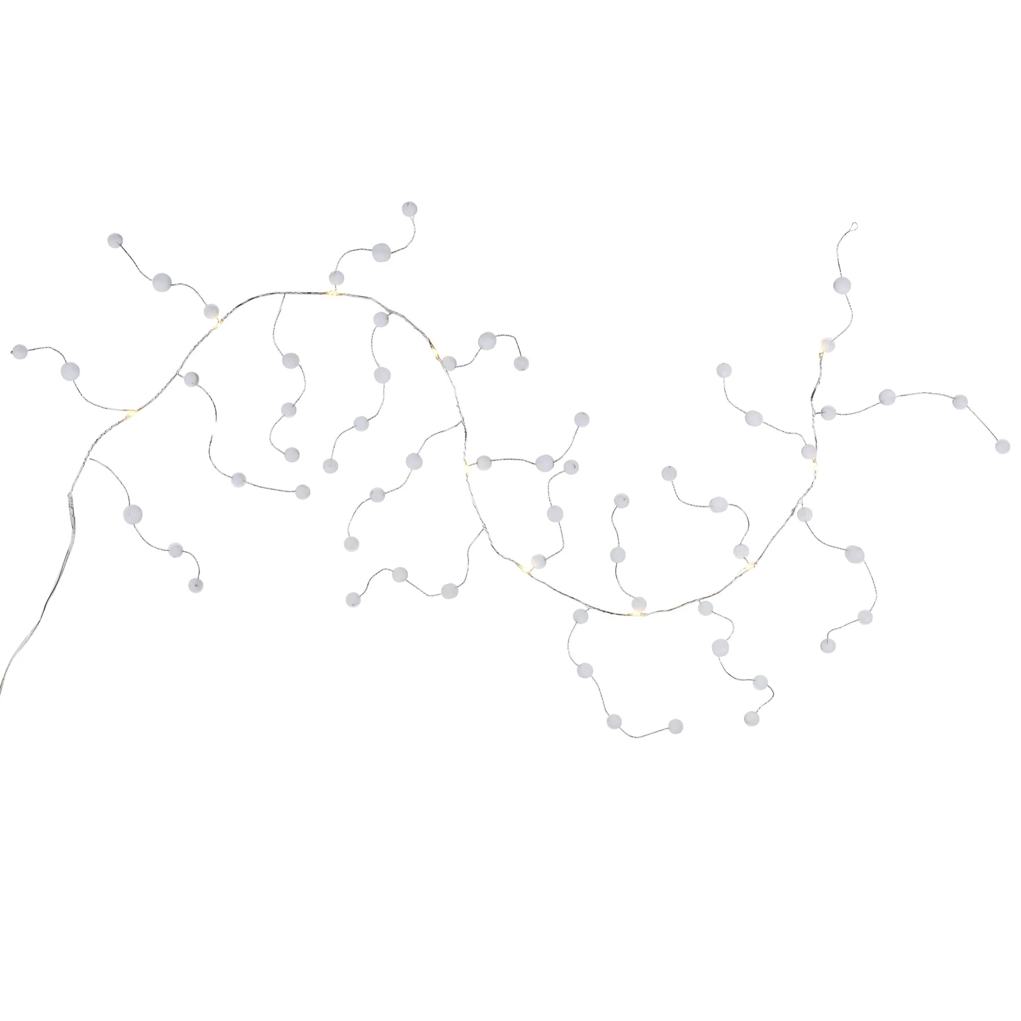 10 B/O LED Warm White Garland Christmas Lights - 3.25 ft Clear Wire