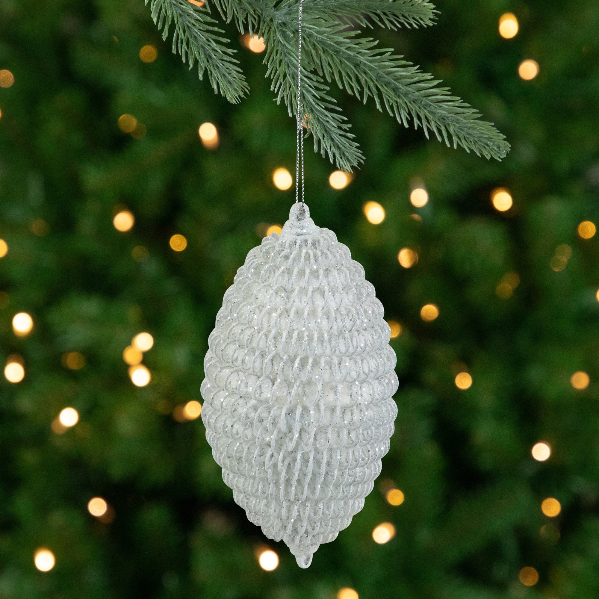 Glitter Finial Christmas Ornament - 5.5