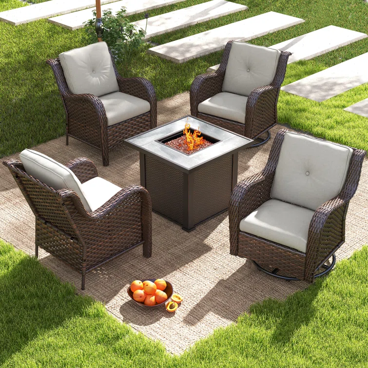 Rian 4 - Person Outdoor Seating Group with Cushions