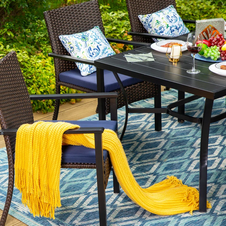 Alyah 4 - Person Square Outdoor Dining Set with Cushions