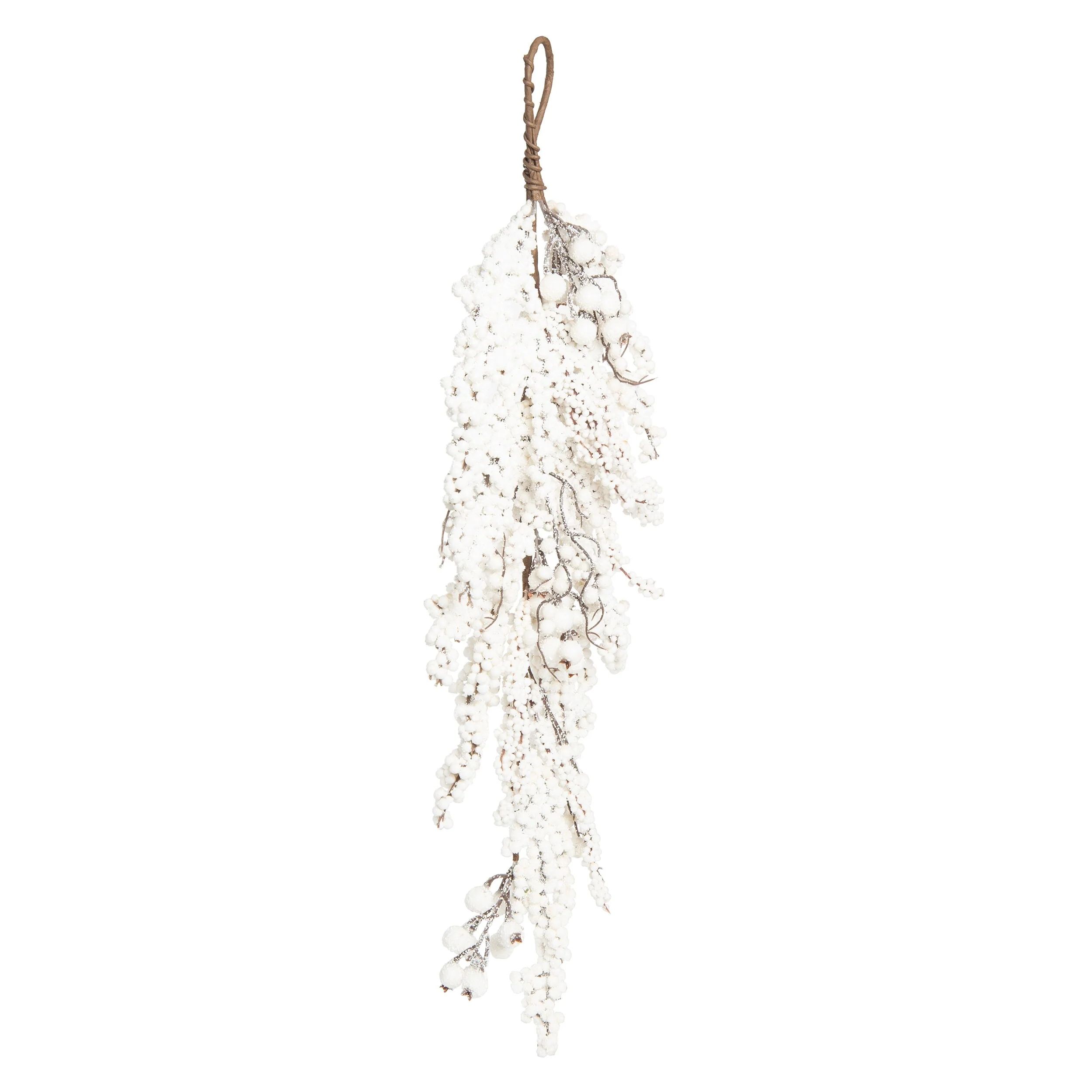 Transpac Foam 30 in. White Christmas Winter Berry Teardrop