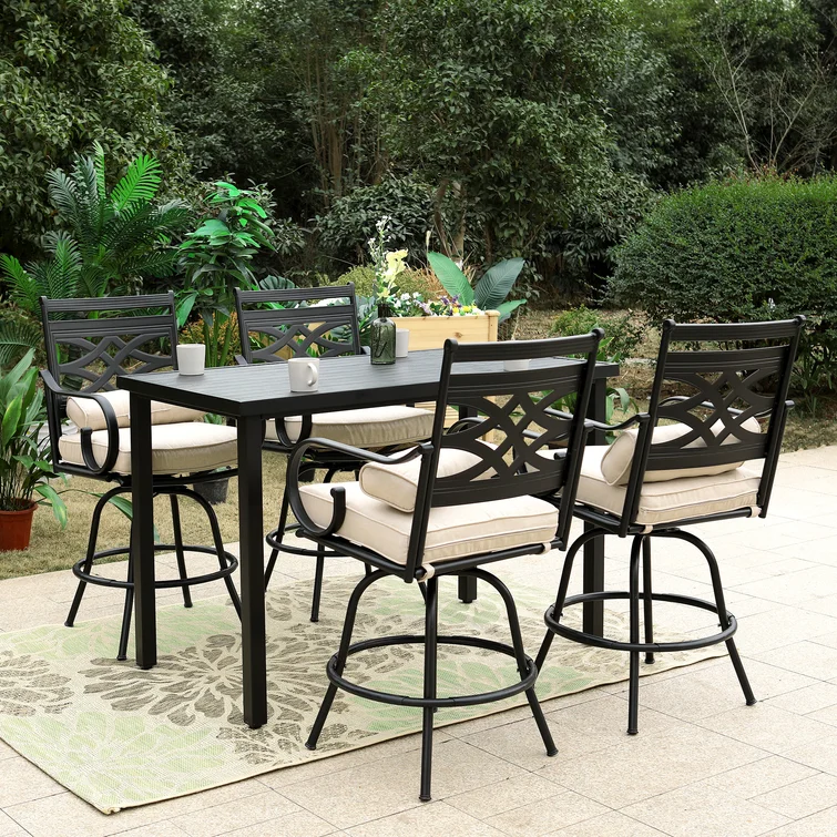 Alyne 4 - Person Rectangular Outdoor Dining Set with Cushions