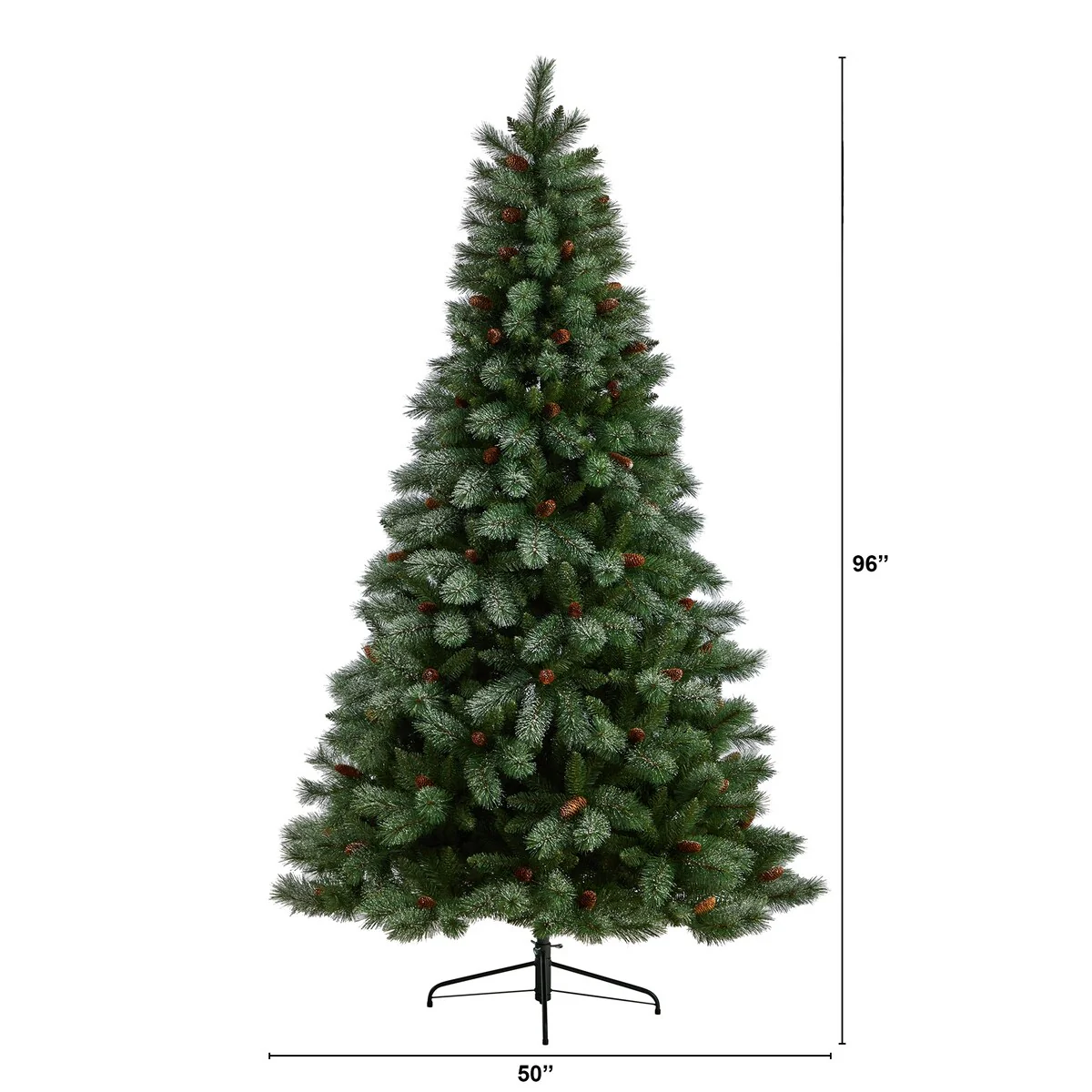 8' Snowed French Alps Mountain Pine Christmas Tree with Pine Cones - 96