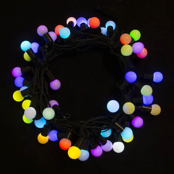 Electric 50 LED Ball Multicolor Christmas Holiday Light 16'