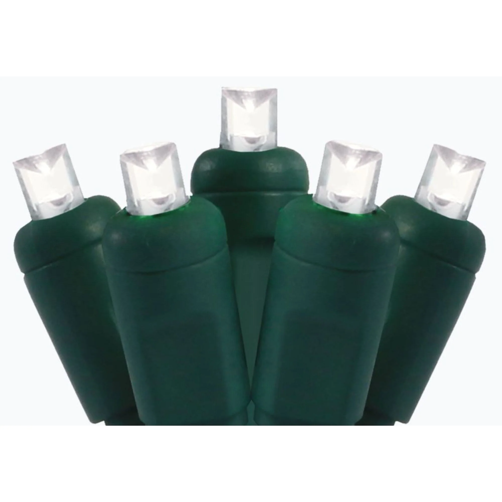 50ct Pure White LED Wide Angle String Lights 25.17ft Green Wire