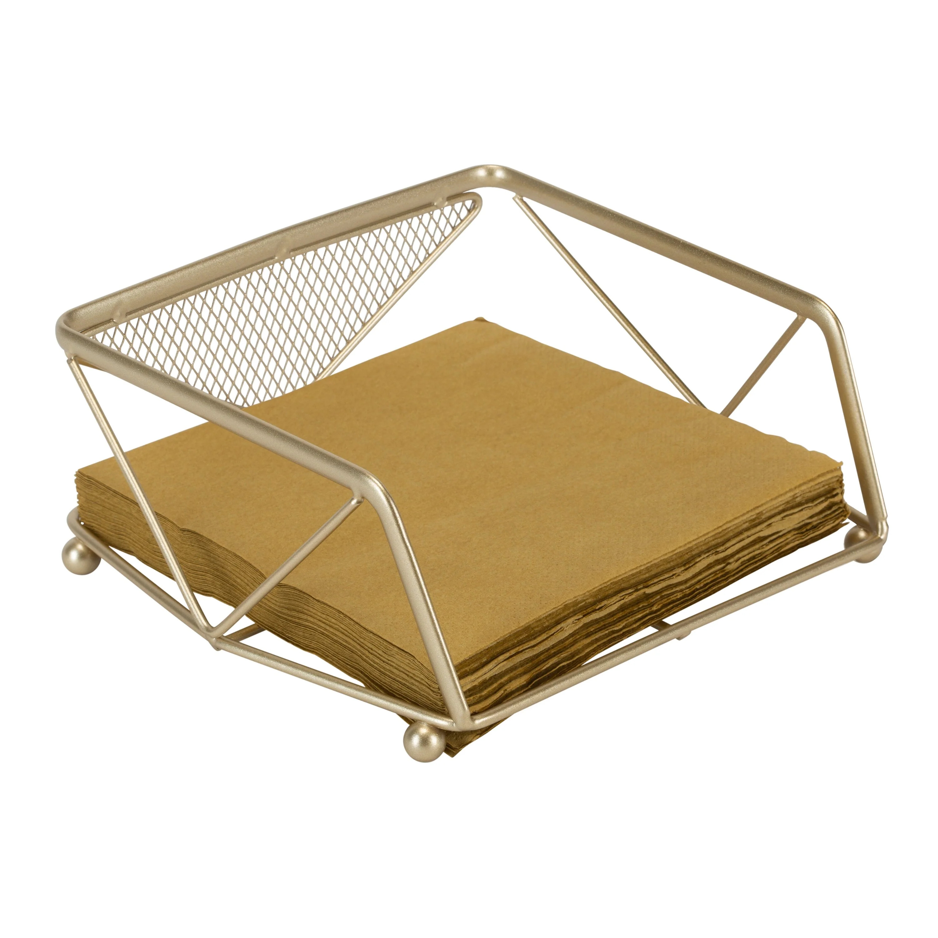 Kitchen Details Geode Napkin Holder in Satin Gold - 8.5