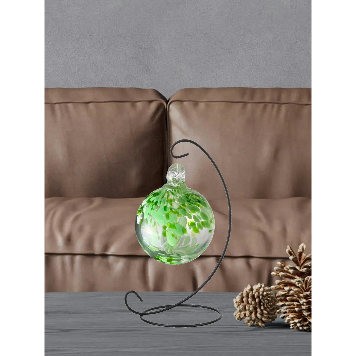Tree Of Life 3In Celtic Hand Blown Glass Ball With Stand