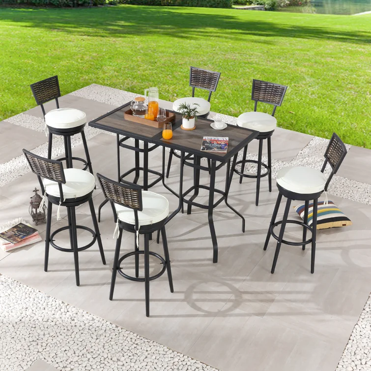 6 - Person Square Outdoor Dining Set with Cushions