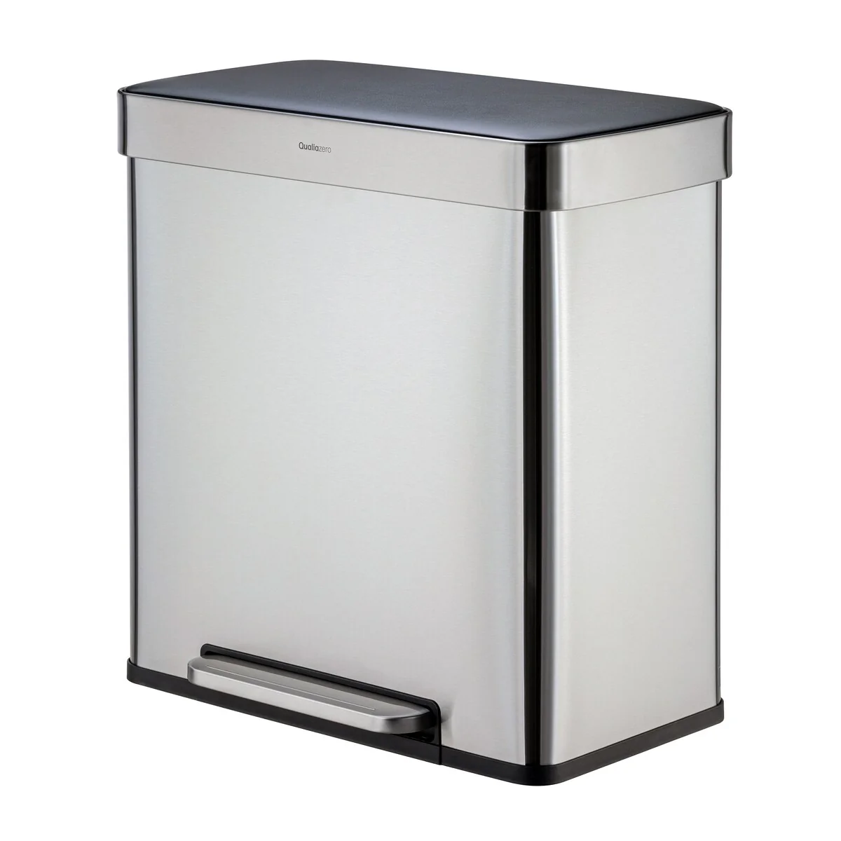 Qualiazero 16 Gal (8 Gal dual unit) Rectangular Recycle Step Can - Stainless Steel