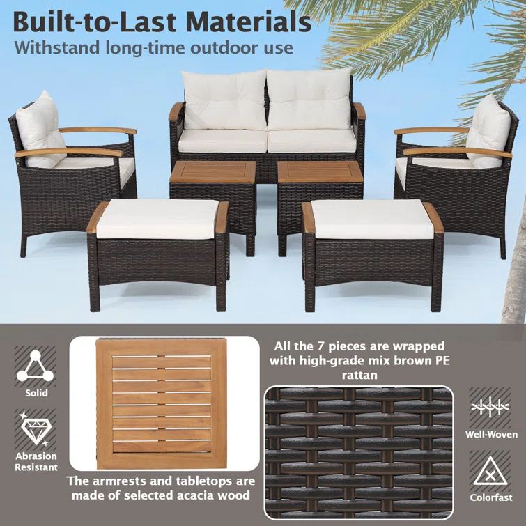 6 - Person Outdoor Seating Group with Cushions