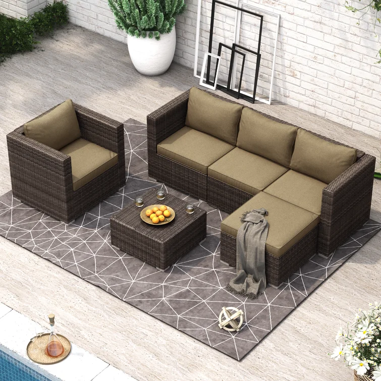 Kristiana 5 - Person Outdoor Seating Group with Cushions