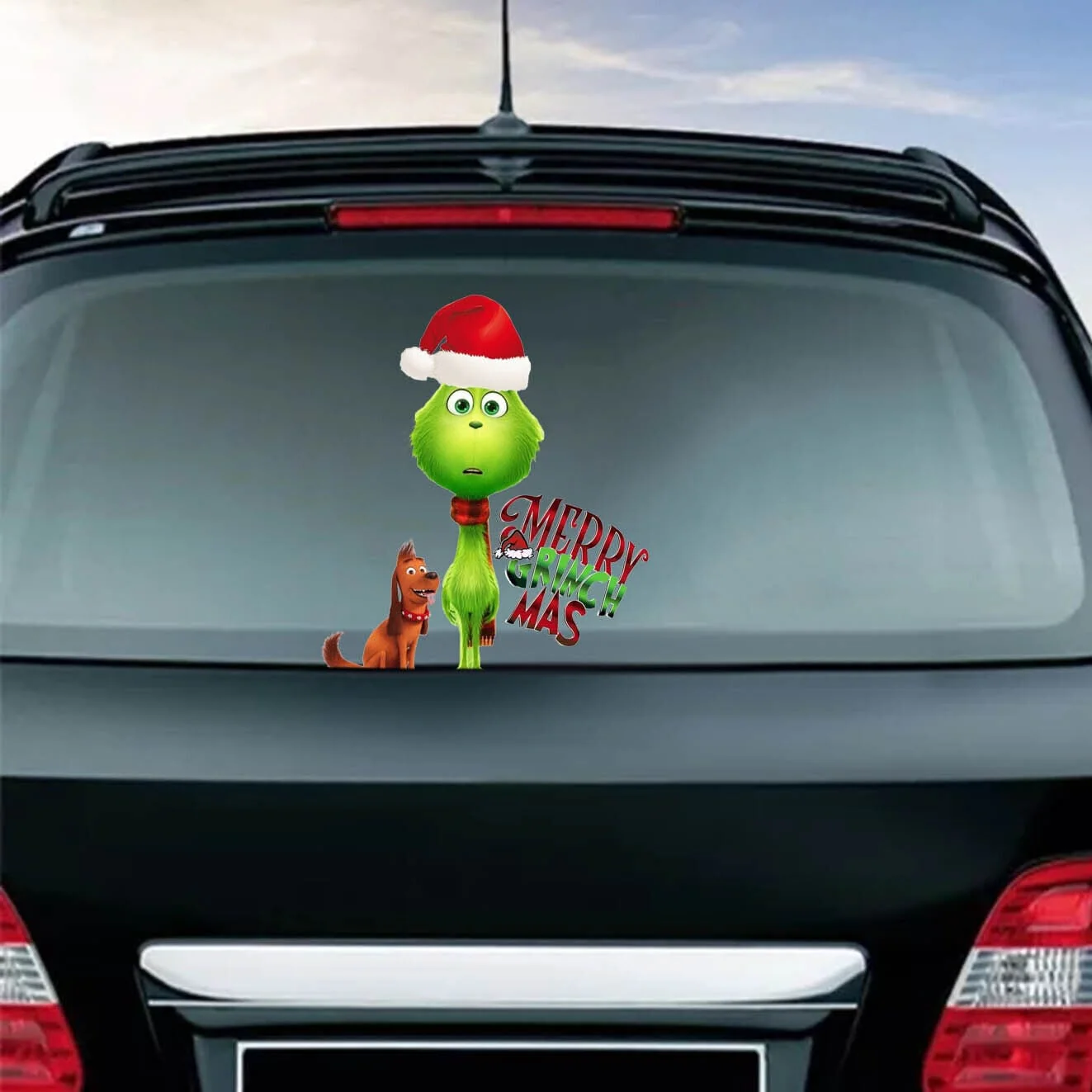 Grinch Truck Window Christmas Decoration