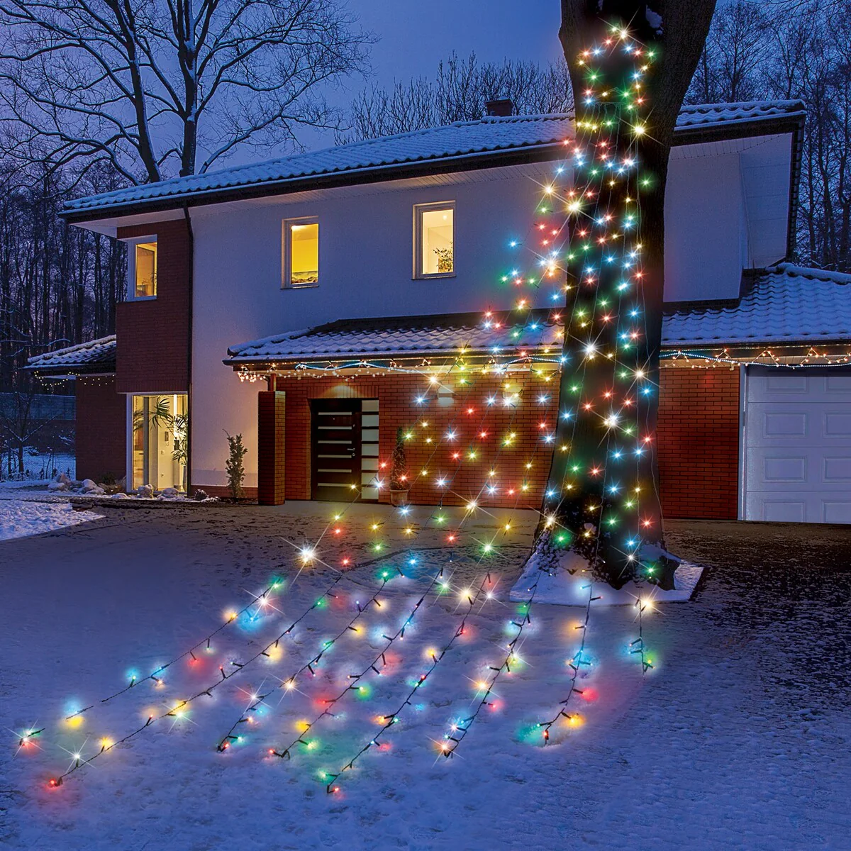 Solar Powered Star with 8 Light Strings - 320 LED Lights - NO SIZE