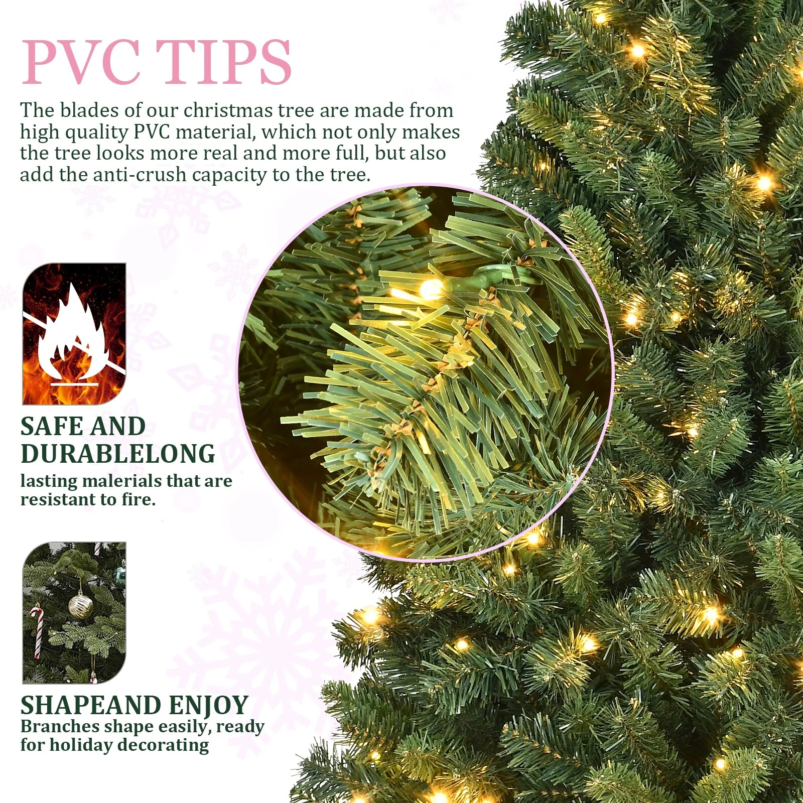 6FT PVC Christmas Tree with 280 WiFi Music Sync LED Lights-App Control, 917 Tips, Hinged Branches, Dual-Color Effects