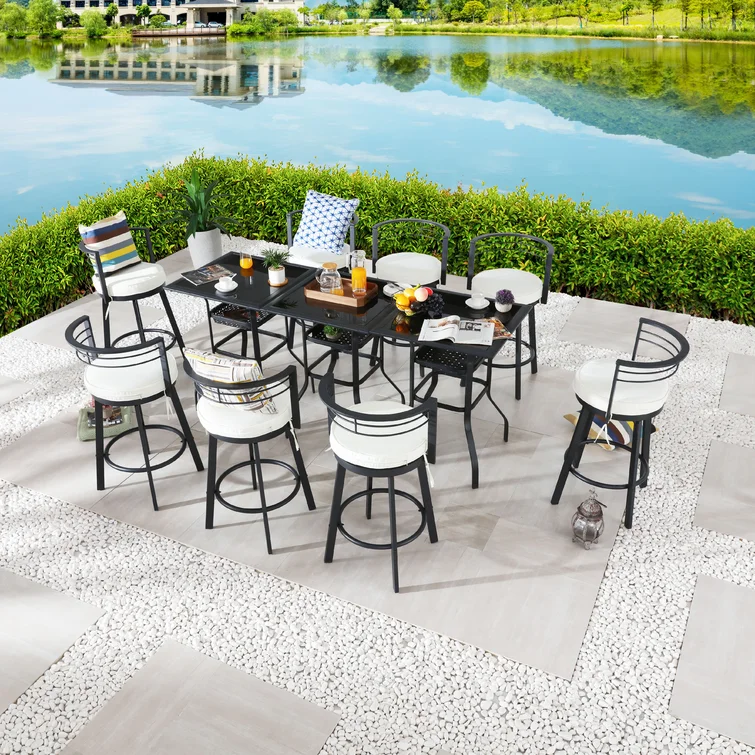 Abrons Square 8 - Person Bar Height Dining Set with Cushions
