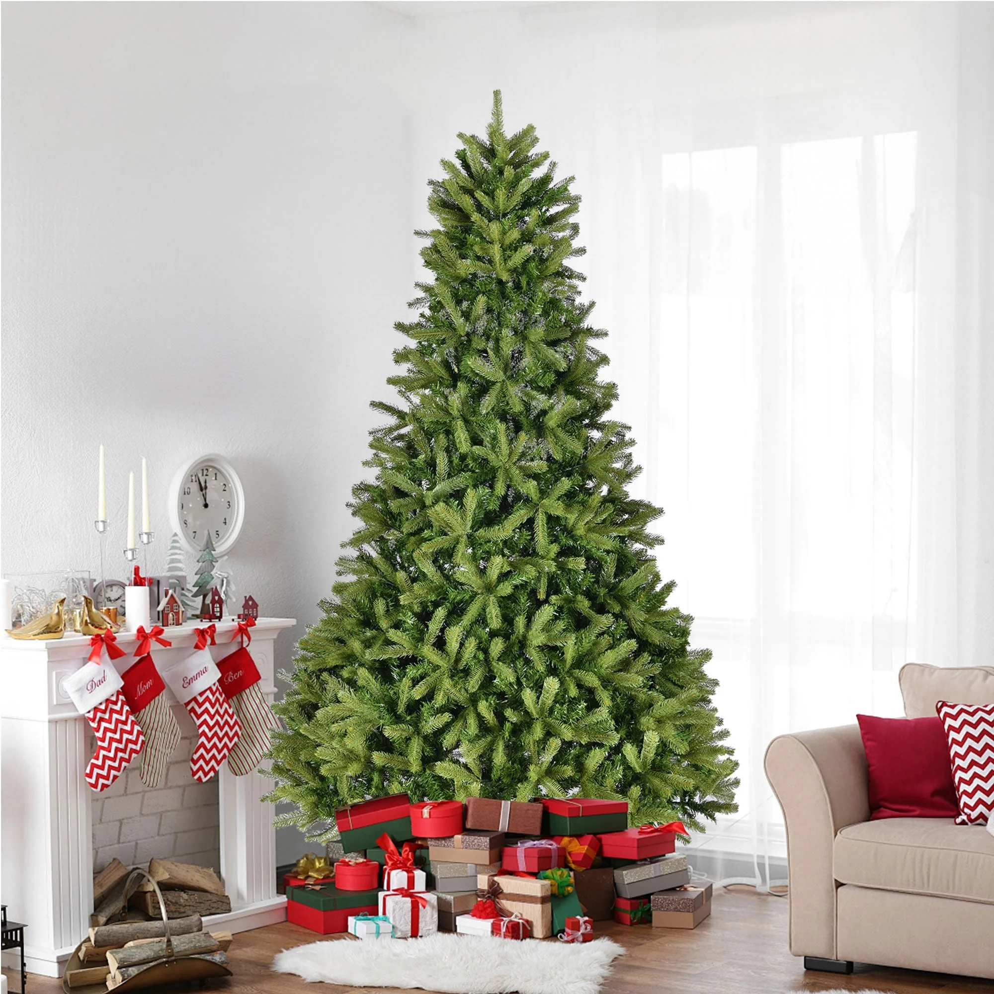 Realistic 9FT Christmas Tree, Lush PE & PVC Needles, Perfect for Decorating
