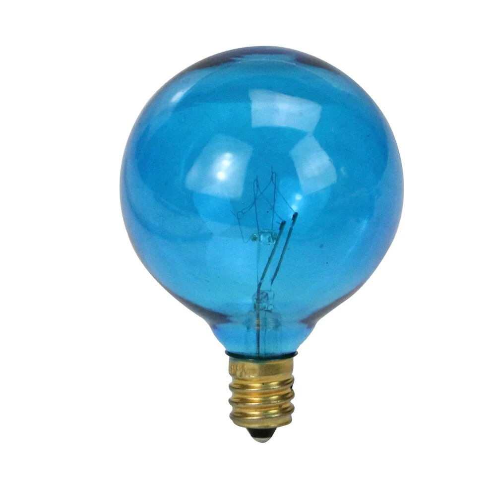 Pack of 25 Blue G50 Incandescent Christmas Replacement Bulbs