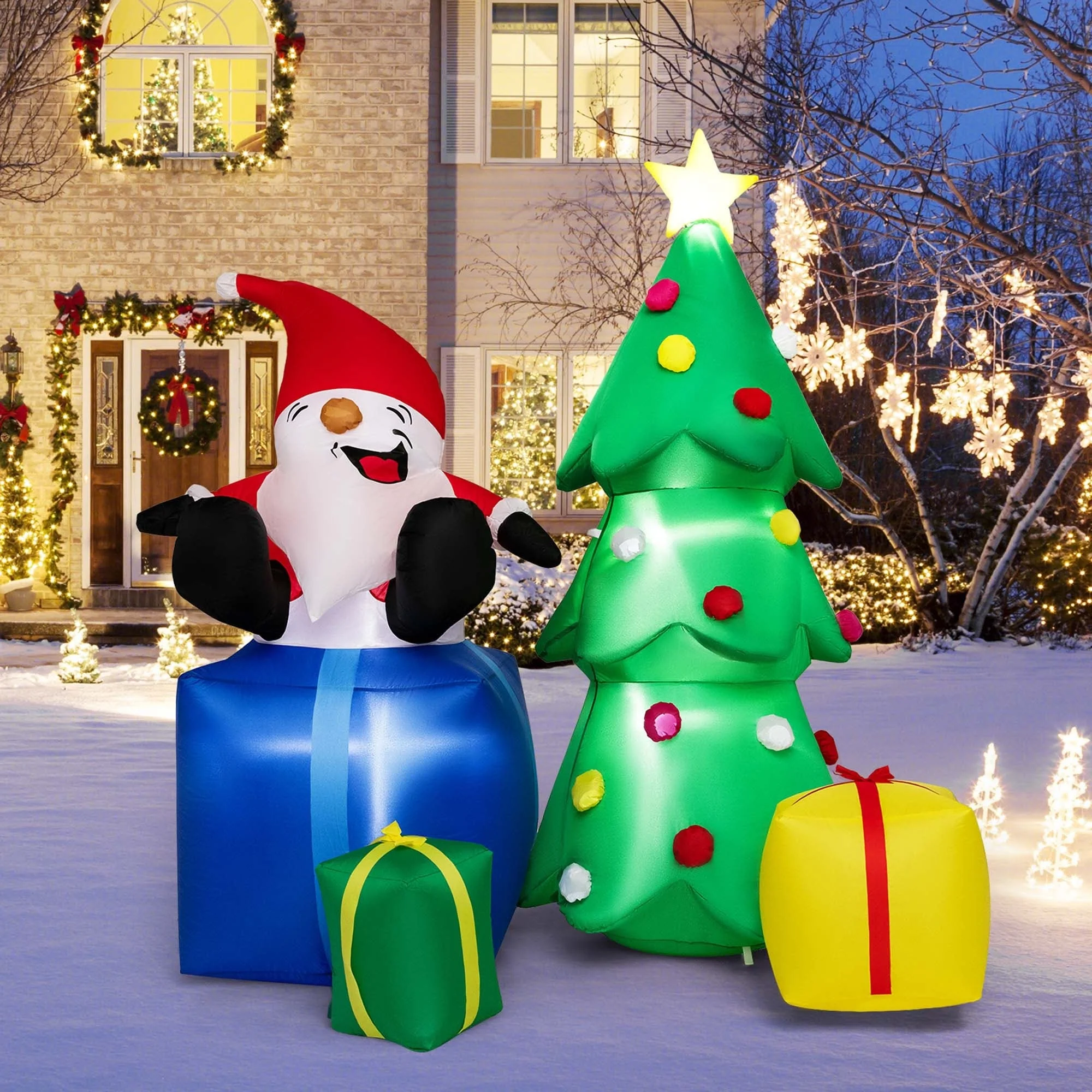 Costway 7 FT Inflatable Christmas Lighted Santa Claus & Christmas Tree - See Details