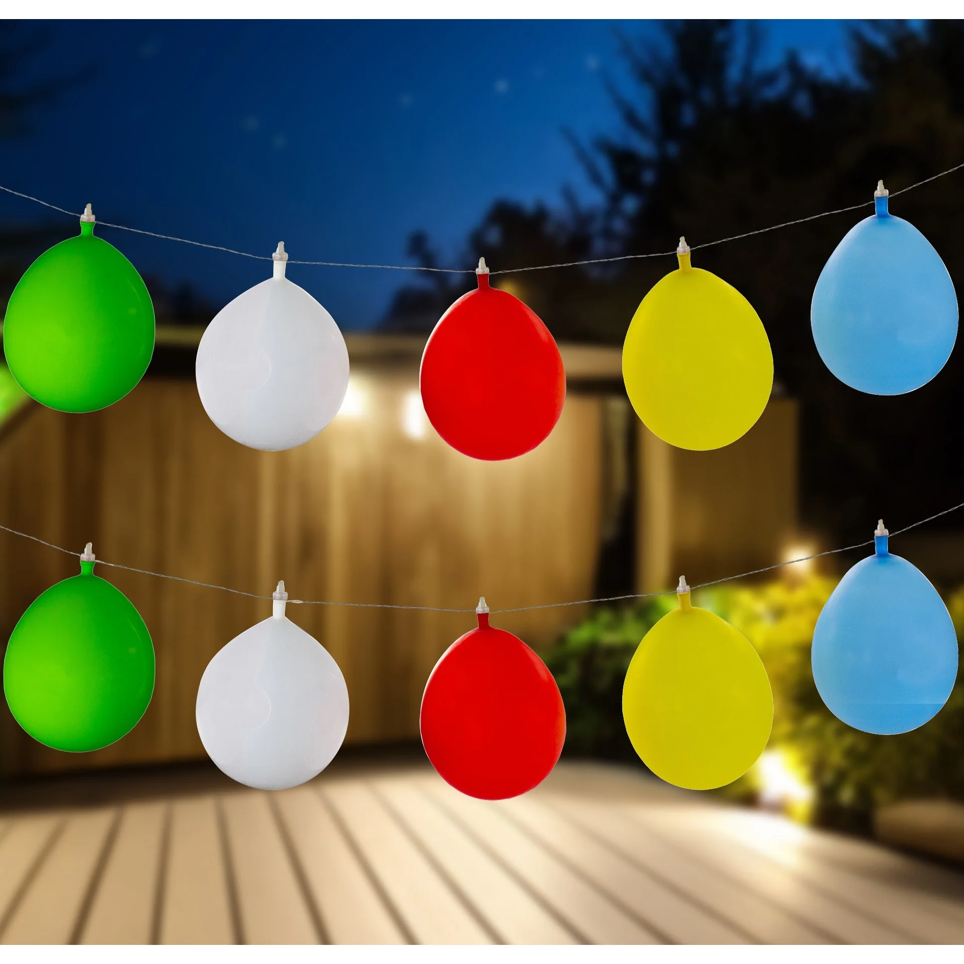 LED Inflatable Balloon Patio Light Set - Multi-Color - 10' Clear Wire - 10ct