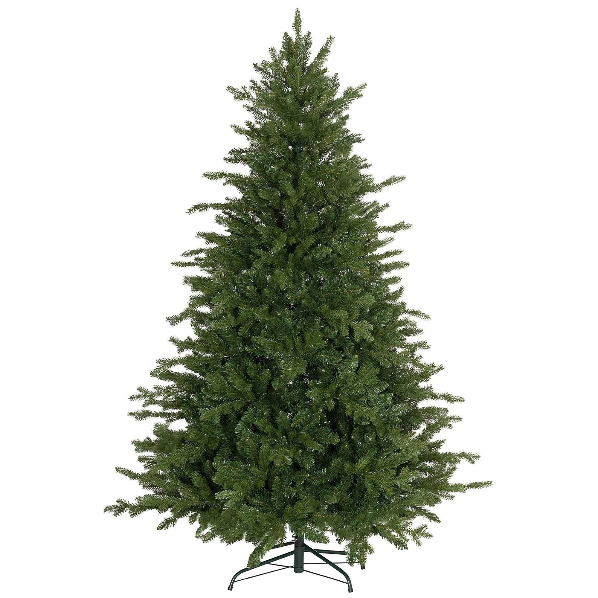 6' Artificial Christmas Tree with 1821 Tips, Flame Retardant Branches, Easy Assembly, and Foldable Metal Stand