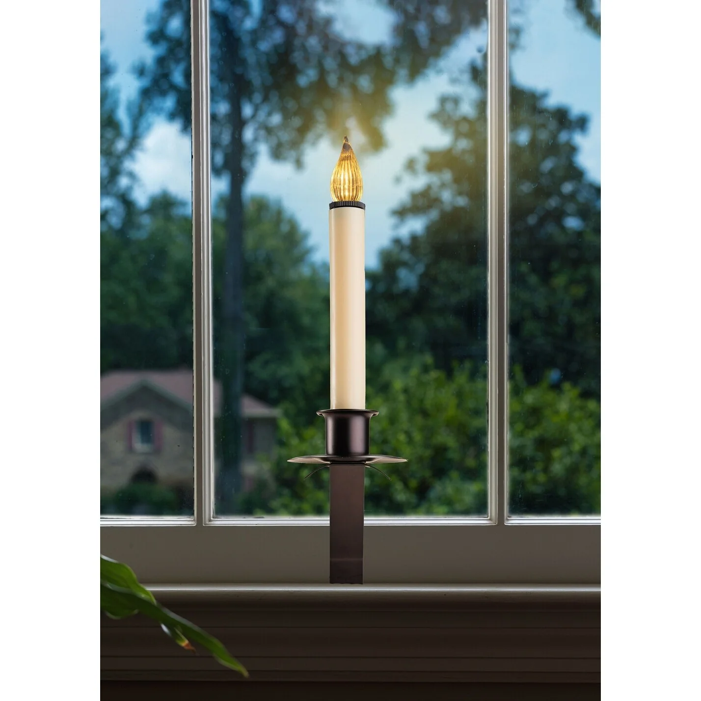 LED Cambridge Slant Bracket Window Candle with Sensor - 12