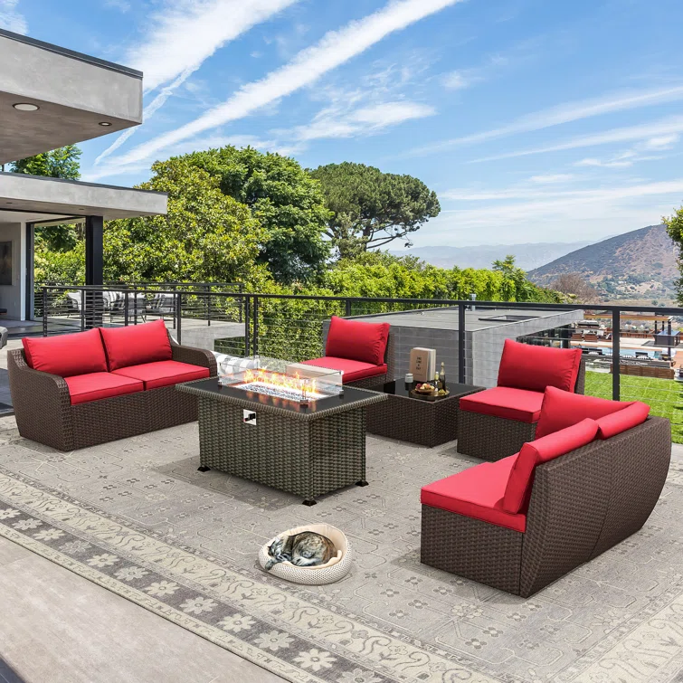 Cinnamin 6 - Person Outdoor Seating Group with Cushions
