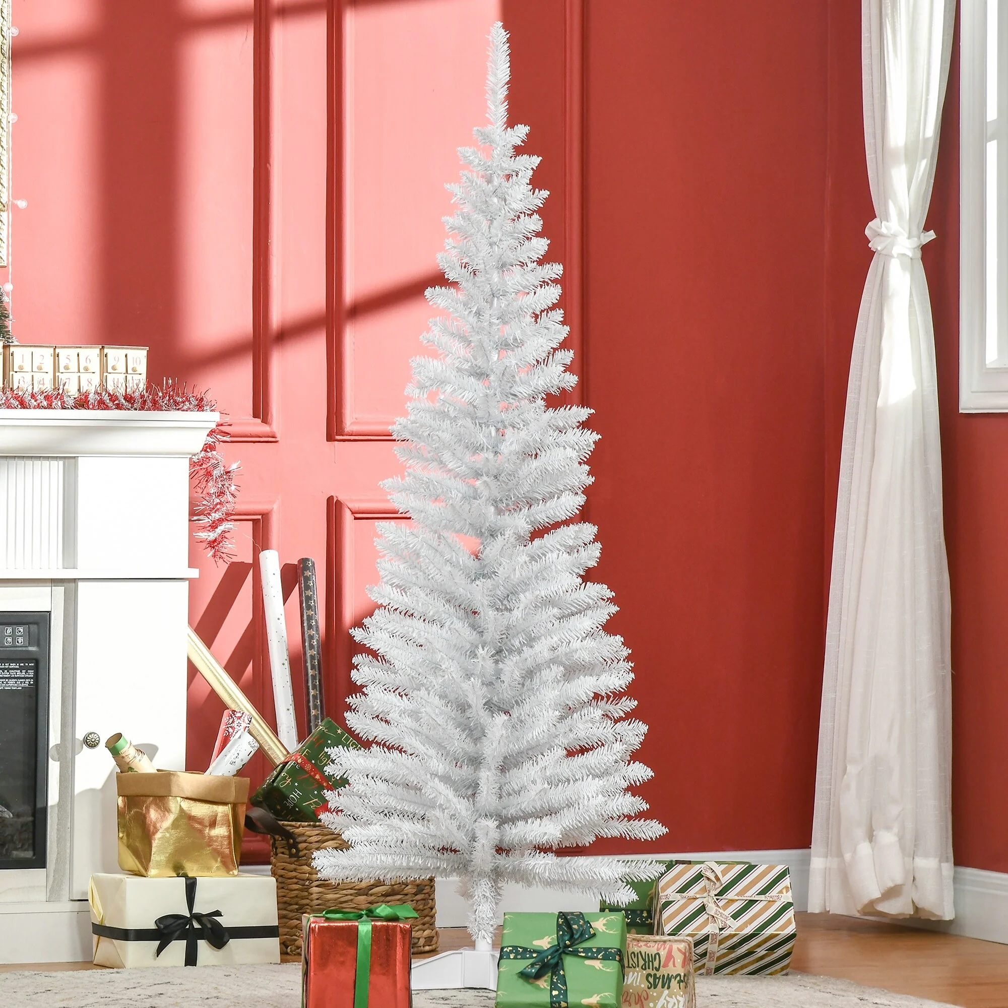 5' Artificial Pencil Christmas Tree with 294 Realistic Tips and Plastic Stand