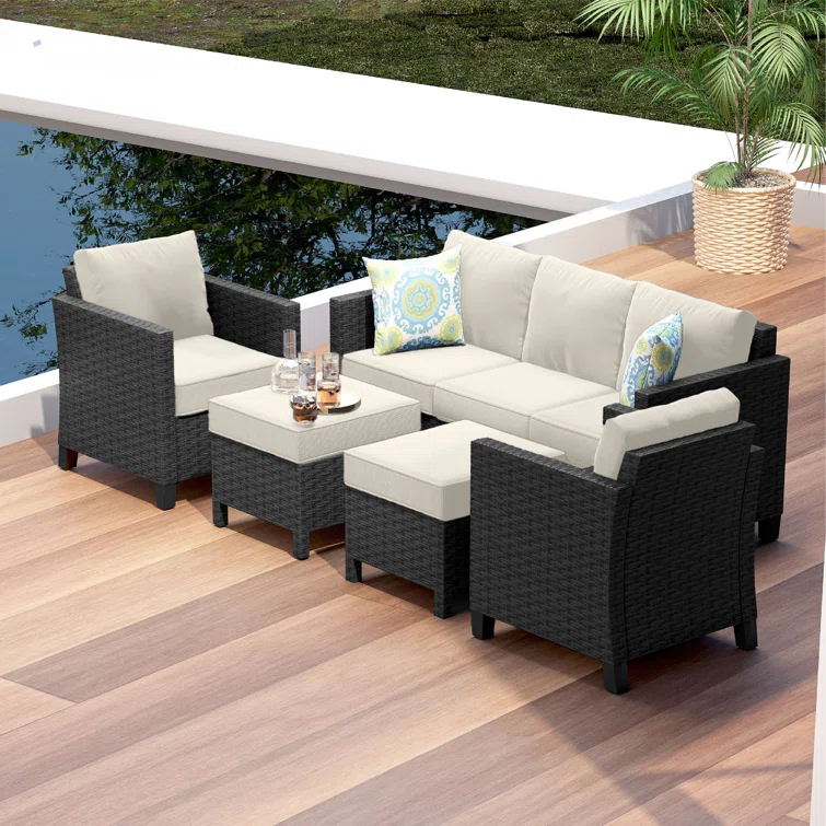 5 - Person Outdoor Seating Group with Cushions