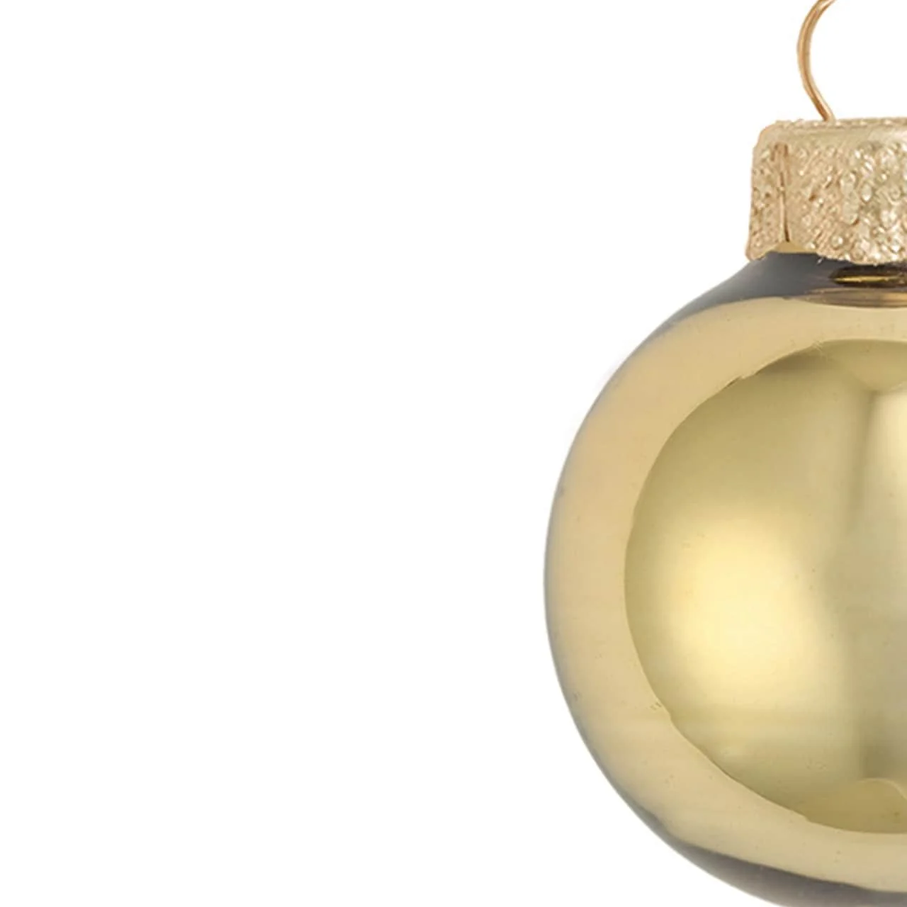 40ct Antique Gold Shiny Glass Ball Christmas Ornaments 1.25