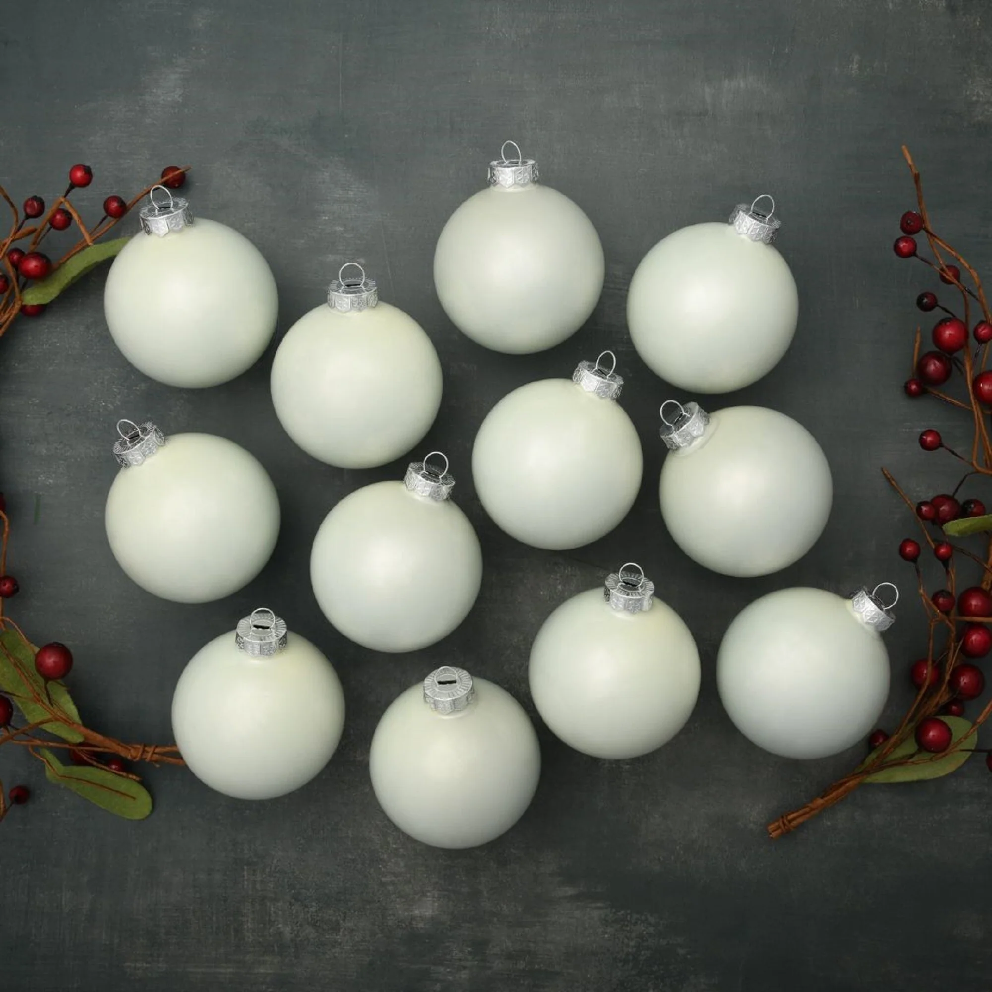 Matte Glass Christmas Ball Ornaments 2.75