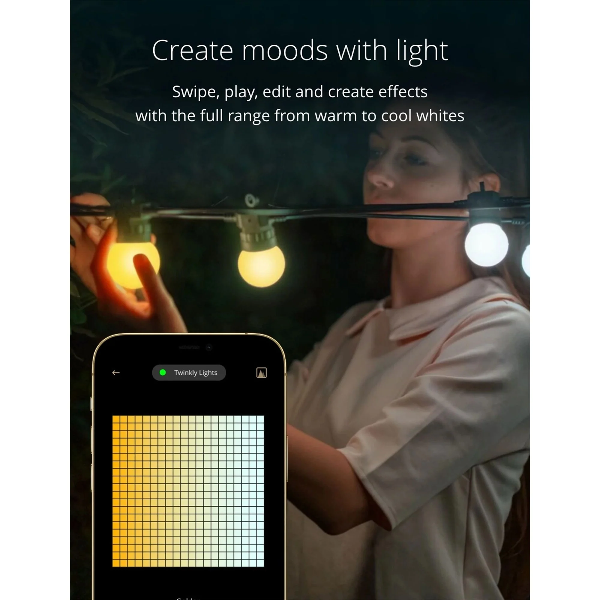 Twinkly Festoon App-Controlled Smart LED Light String 20 AWW (Warm/Cool White) - 4.41
