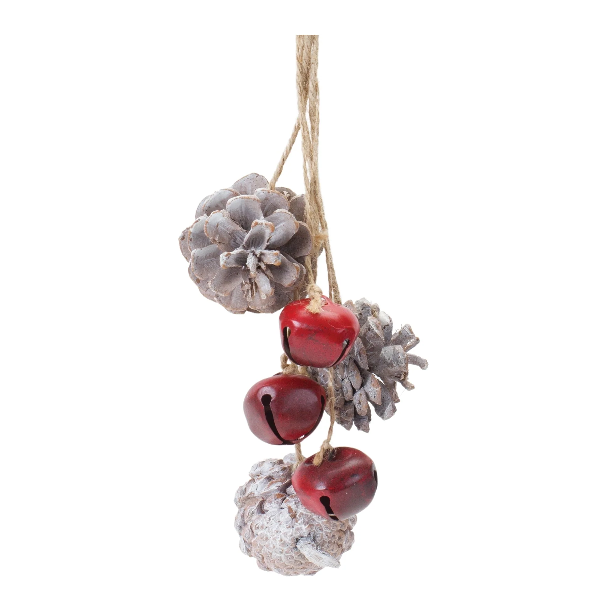 Set of 6 Bell and Pine Cone Christmas Ornaments 14