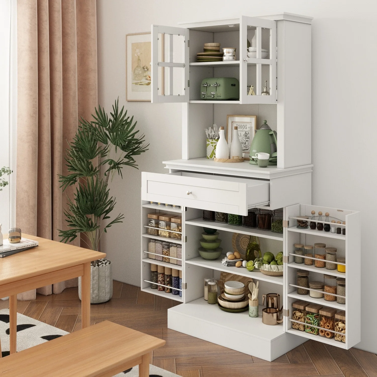 Freestanding Kitchen Pantry, Kitchen Cupboard Storage Cabinets
