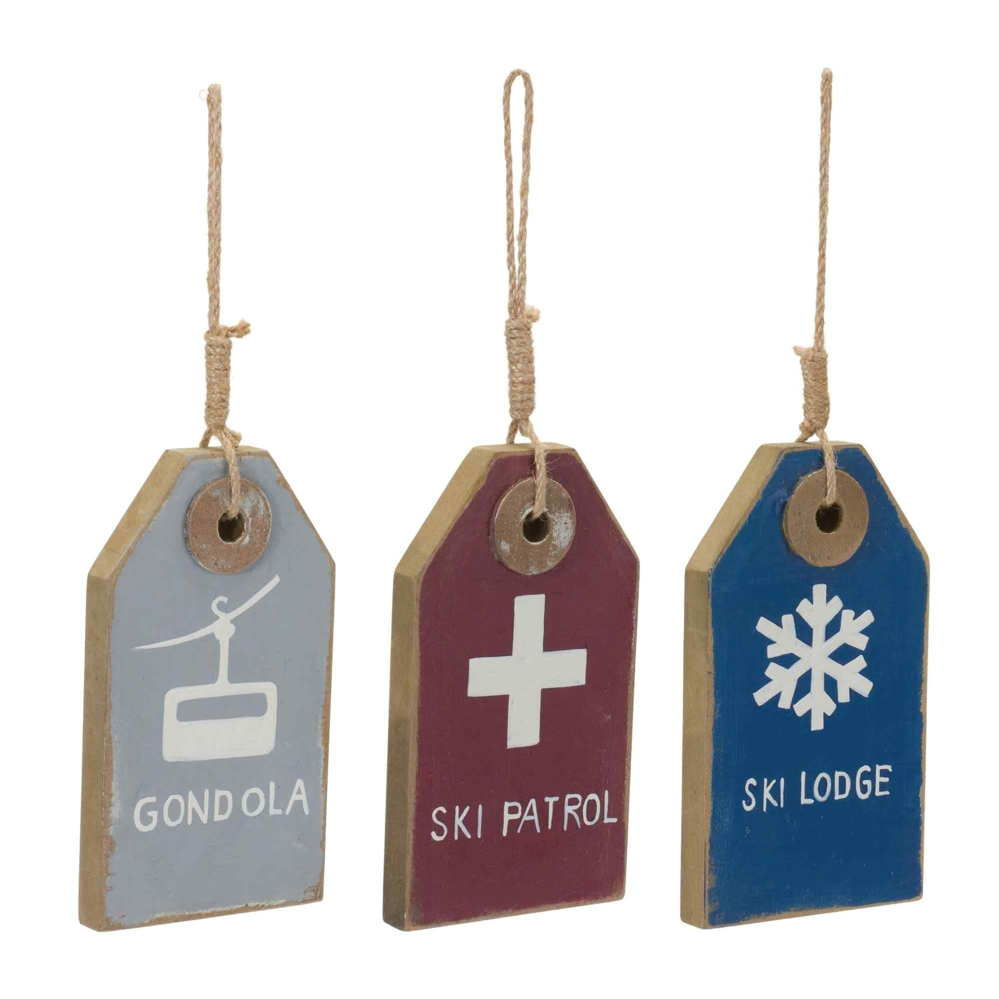 Distressed Ski Tag Christmas Ornaments - 11