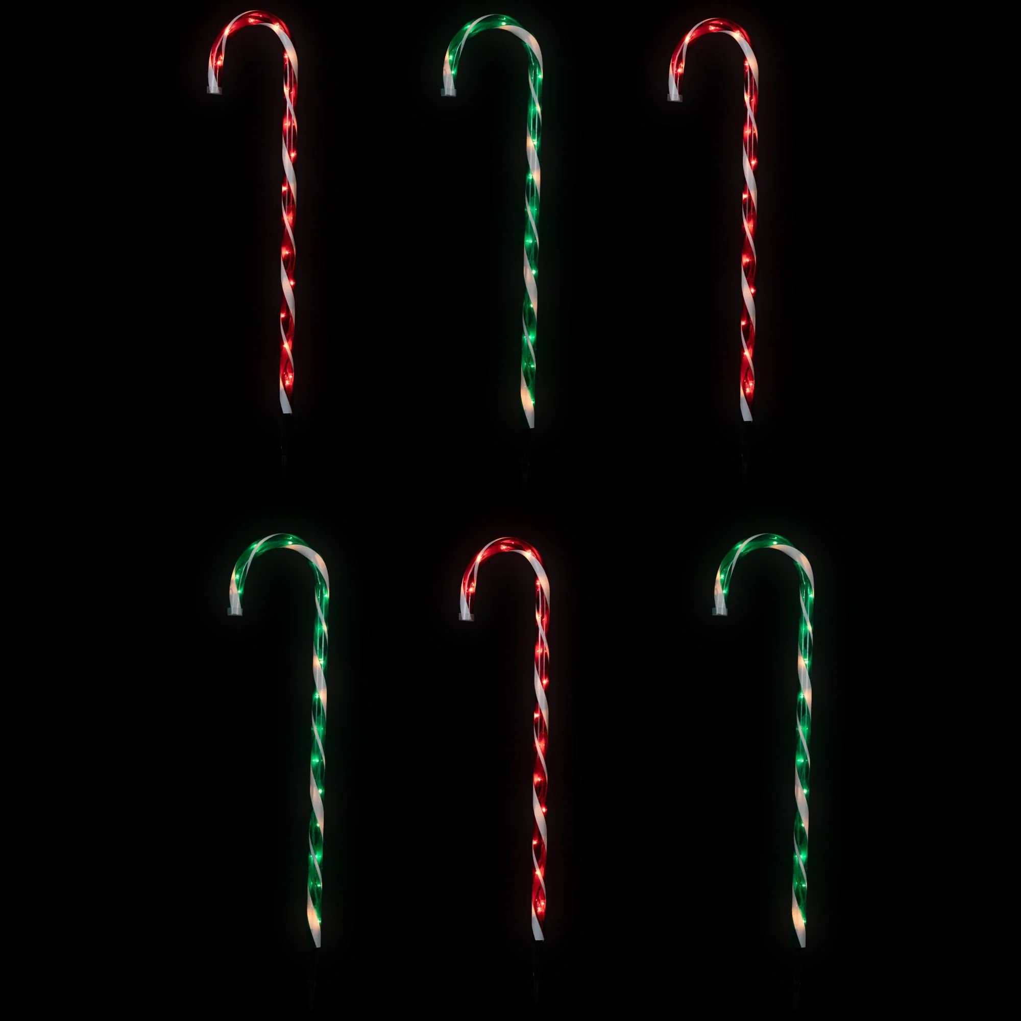 Lighted Outdoor Christmas Candy Cane Pathway Markers - 28