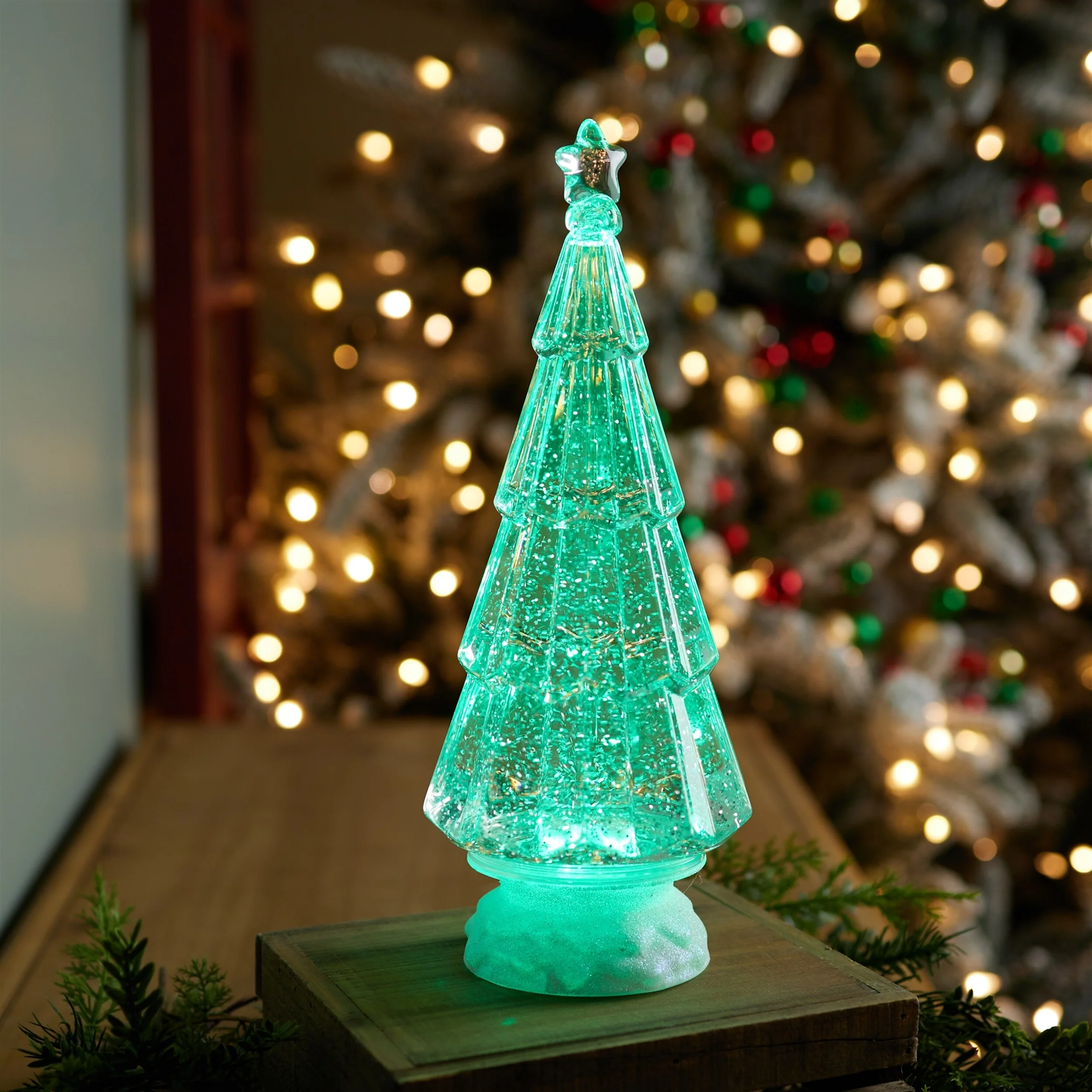 LED Christmas Tree 12 Inch with Timer USB Cord Battery Powered - 4.75” x 4.75” x 12”