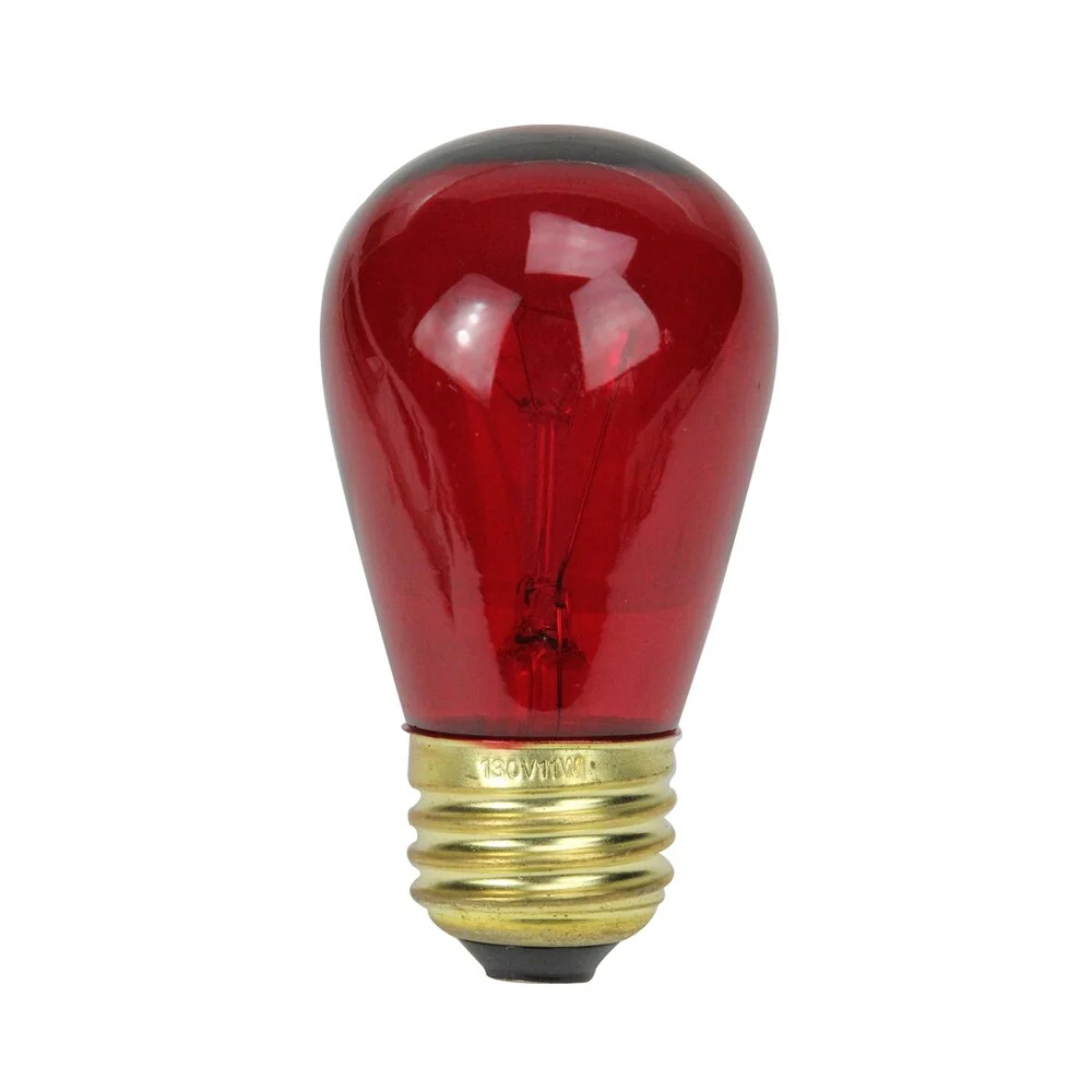 Pack of 25 Incandescent S14 Red Christmas Replacement Bulbs
