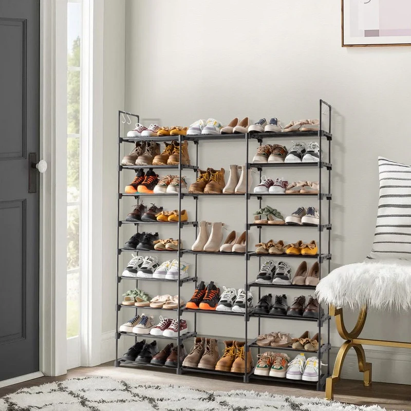 9-Tier Shoe Rack-Tiered Storage for Sneakers, Heels, Flats, Accessories, and More-Space Saving Organization
