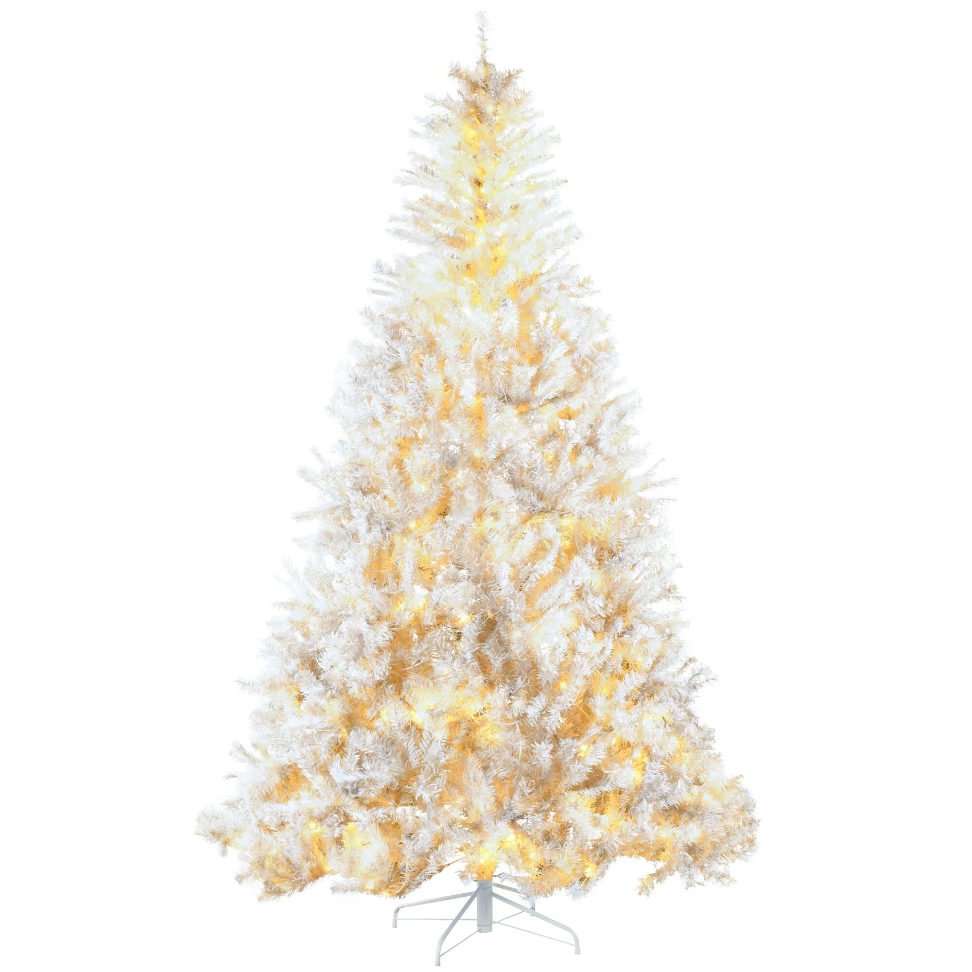 7.5ft Artificial Xmas Tree with 1518 Branch Tips and 500 LED Lights for Easy Holiday Setup