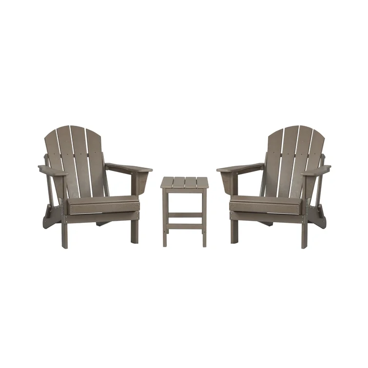 Moncrief 2 - Person Plastic Folding Adirondack Chair with Table