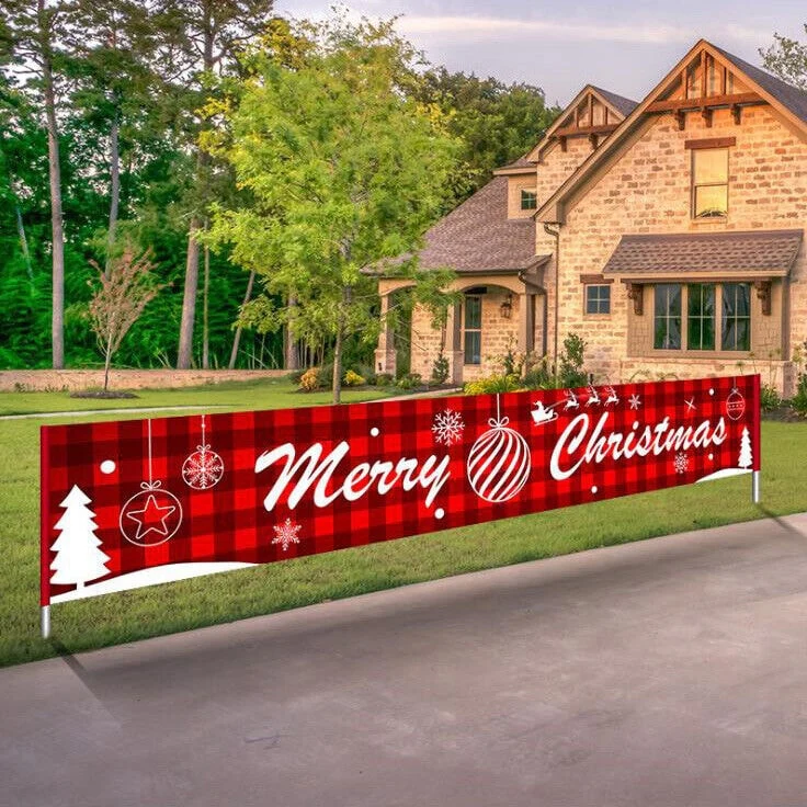 9FT Merry Christmas Santa Xmas Indoor and Outdoor Decor Banner