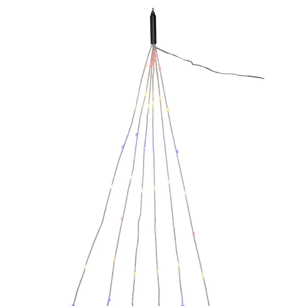 Kurt Adler 6.5-Foot 120-Light White Fuzzy Cascade Lights and Multi-Color LED Bulbs