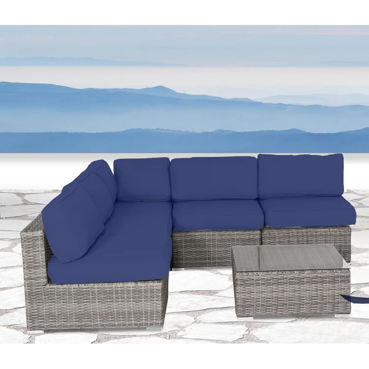 Anden Wicker/Rattan Fully Assembled 6 - Piece Seating Group with Sunbrella Cushions